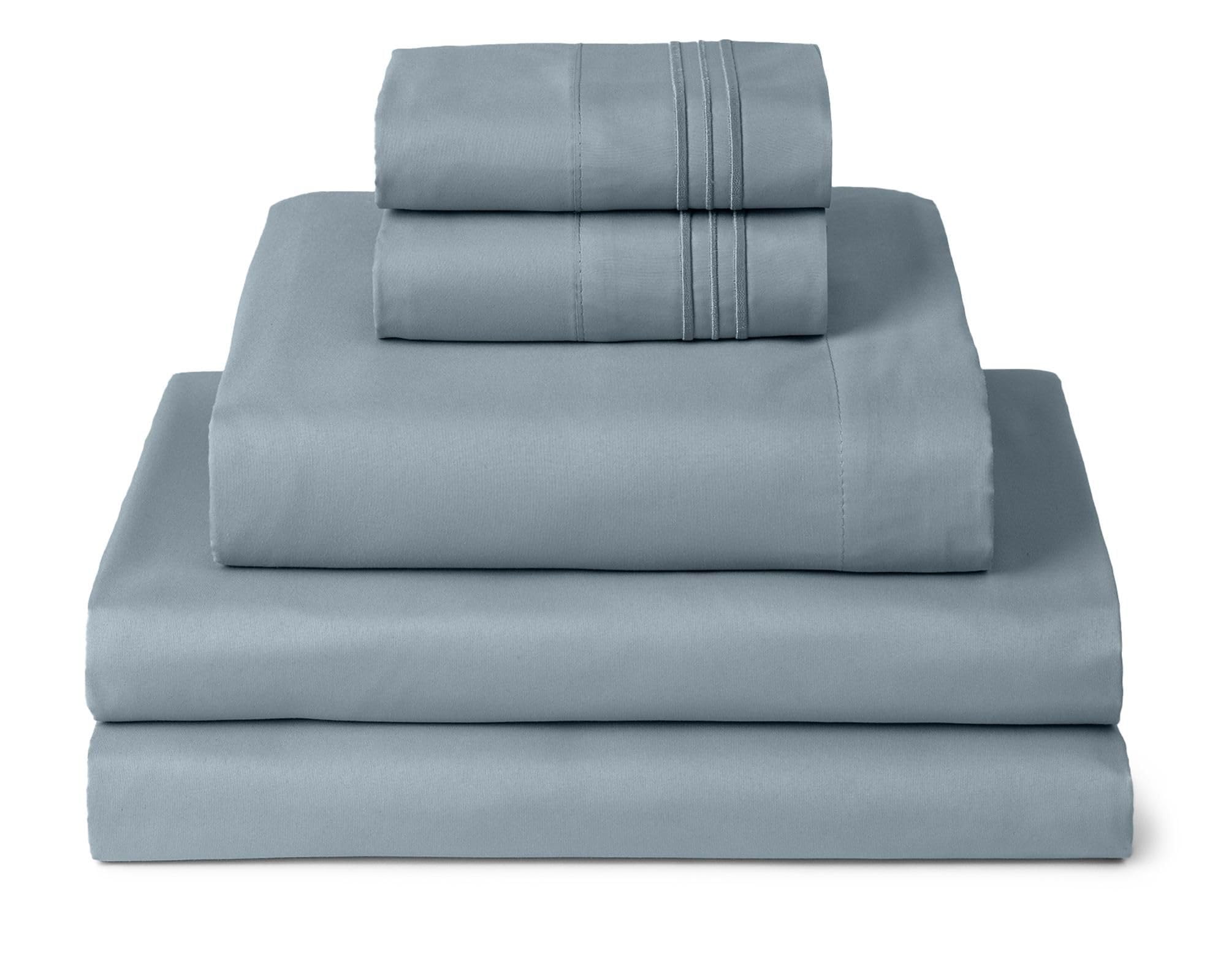 Mellanni Iconic 5-Piece, Ultra Soft Sheet Set (Split King, Spa Blue)