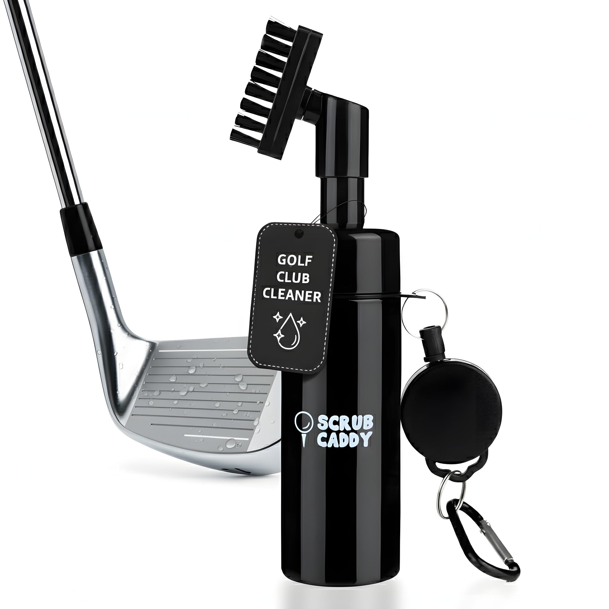 Golf Club Cleaner Brush with Built-In Water Spray - 180ml Storage & 60cm Extendable Cable. Golf Club Cleaner for Efficient Cleaning. Excellent Golf Gift for Men - Golf Accessories - Golf Brush