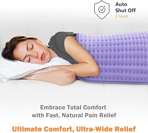 Miniatura 3 de Glamigee Almohadilla térmica de microfelpa ultra ancha  Almohadilla térmica eléctrica de 20 x 24 pulgadas para espalda, cuello, dolor de hombros y
