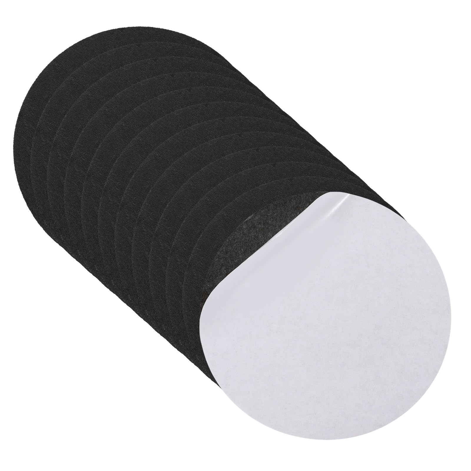 sourcing map 12Pcs Lamp Base Felt, 17cm Dia 2mm Thick Adhesive Round Soft Felt Furniture Pads, Non-Slip Anti-Scratch Backed for Reading Light Table Lamp DIY Craft, Black
