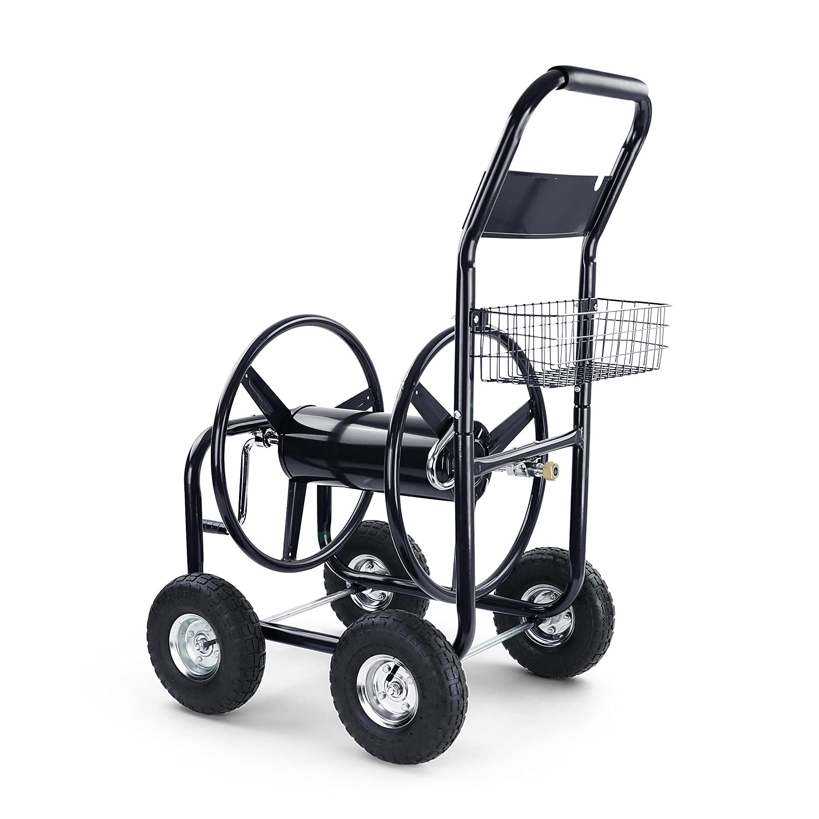 Schlauchwagen Schlauch Handwagen mit Handkurbel Schwarz bis 106m Gartenschlauch