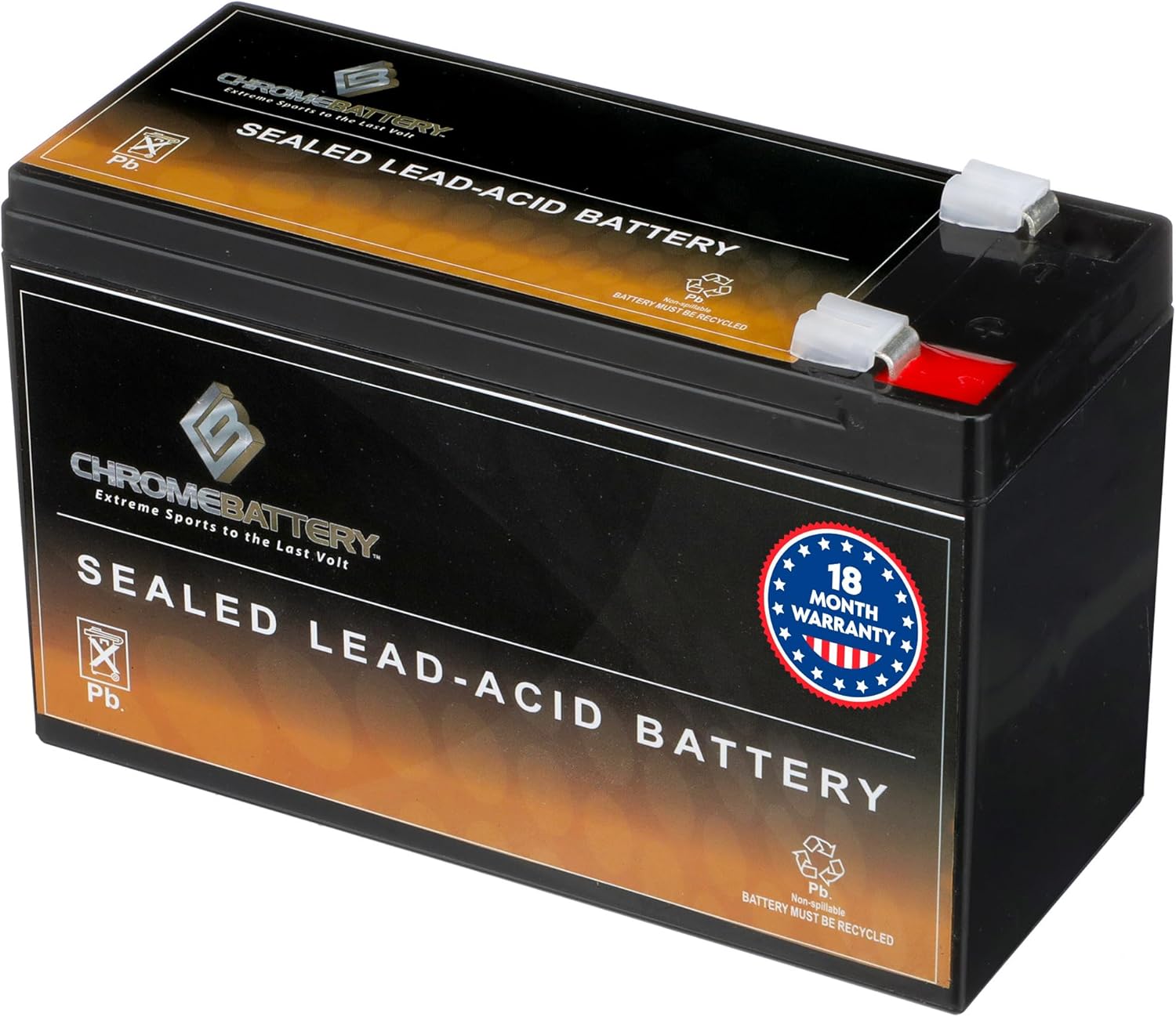 CB CHROMEBATTERY 12V 9AH Sealed Lead Acid (SLA) Rechargeable Battery – F2 Terminal – Deep Cycle Design – for UPS, Alarm Systems, Emergency Lighting, Scooters, Medical & Solar & More