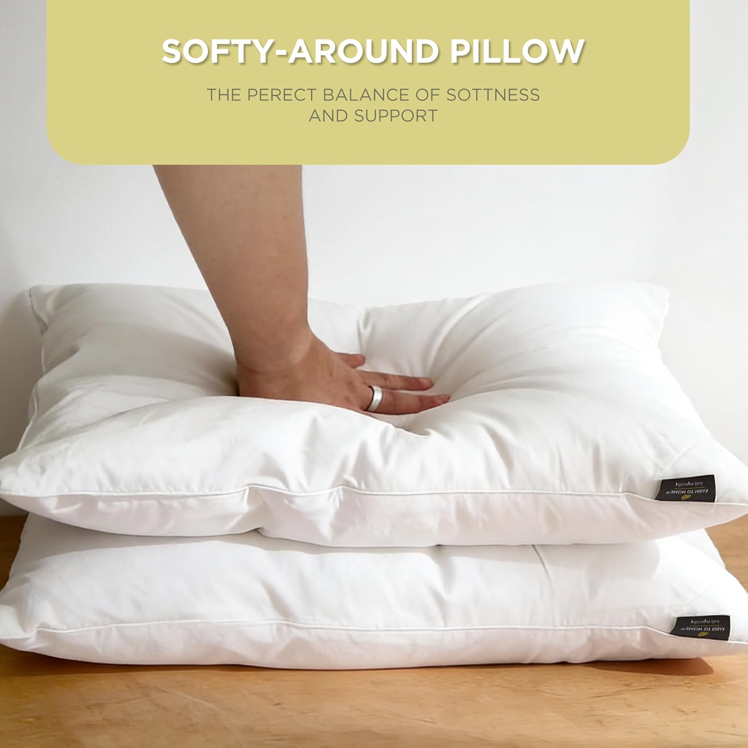 Farm to Home Feather and Down Pillows, 100% Organic Cotton Cover Pillows, Luxury Hotel Collection Bed Pillows for Sleeping, 20" x 28" Jumbo Size Set of 2 - Image 5