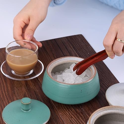 Miniatura 10 de Retro Kitchen - Recipiente de cerámica, 13.53 onzas líquidas (13.5 fl oz), tarro vintage de almacenamiento de alimentos para té, granos de café,