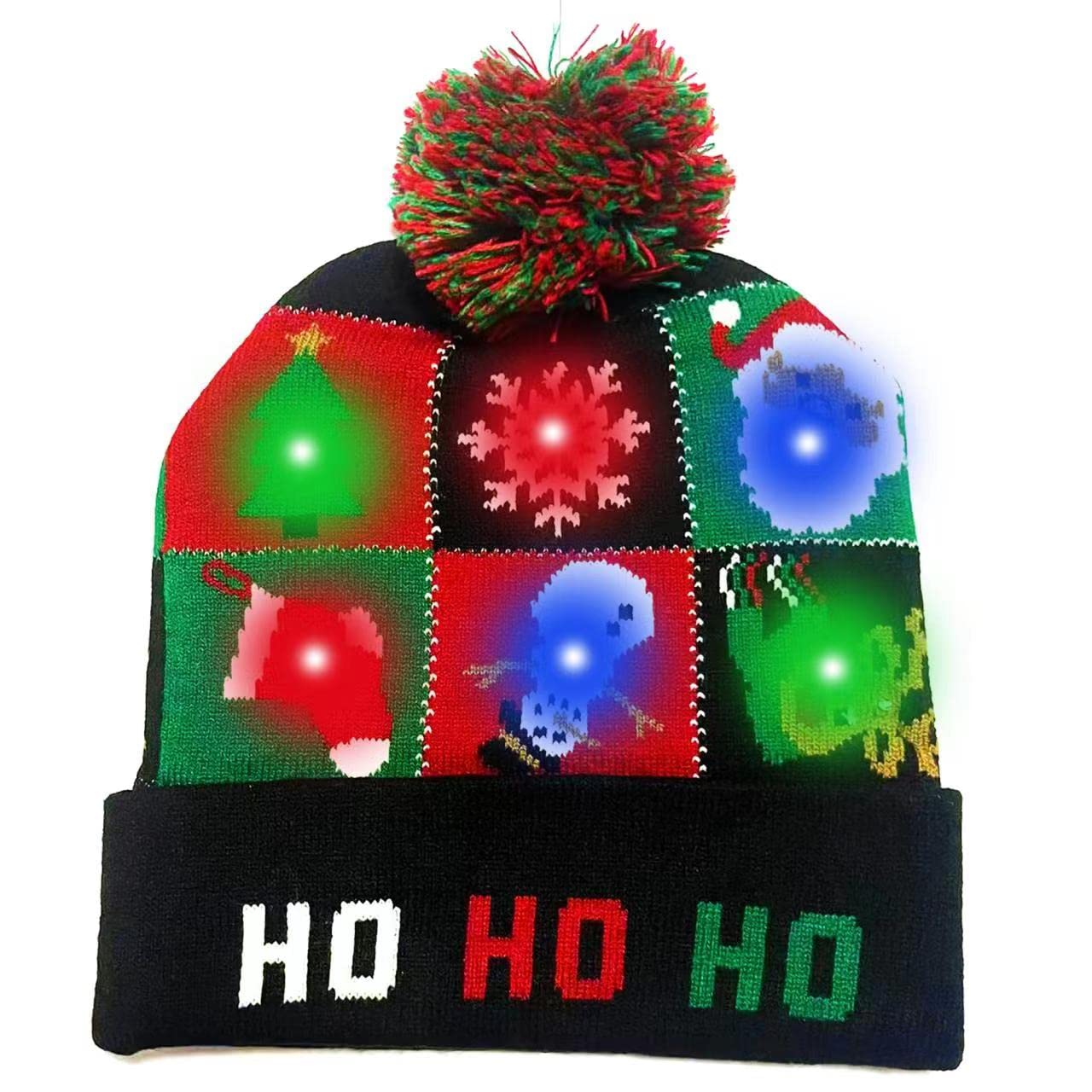 AZMONADIO Christmas Hat Beanie Hat White Elephant Gifts Funny Gag Gifts Novelty Party Favors Women Men Adults Kids