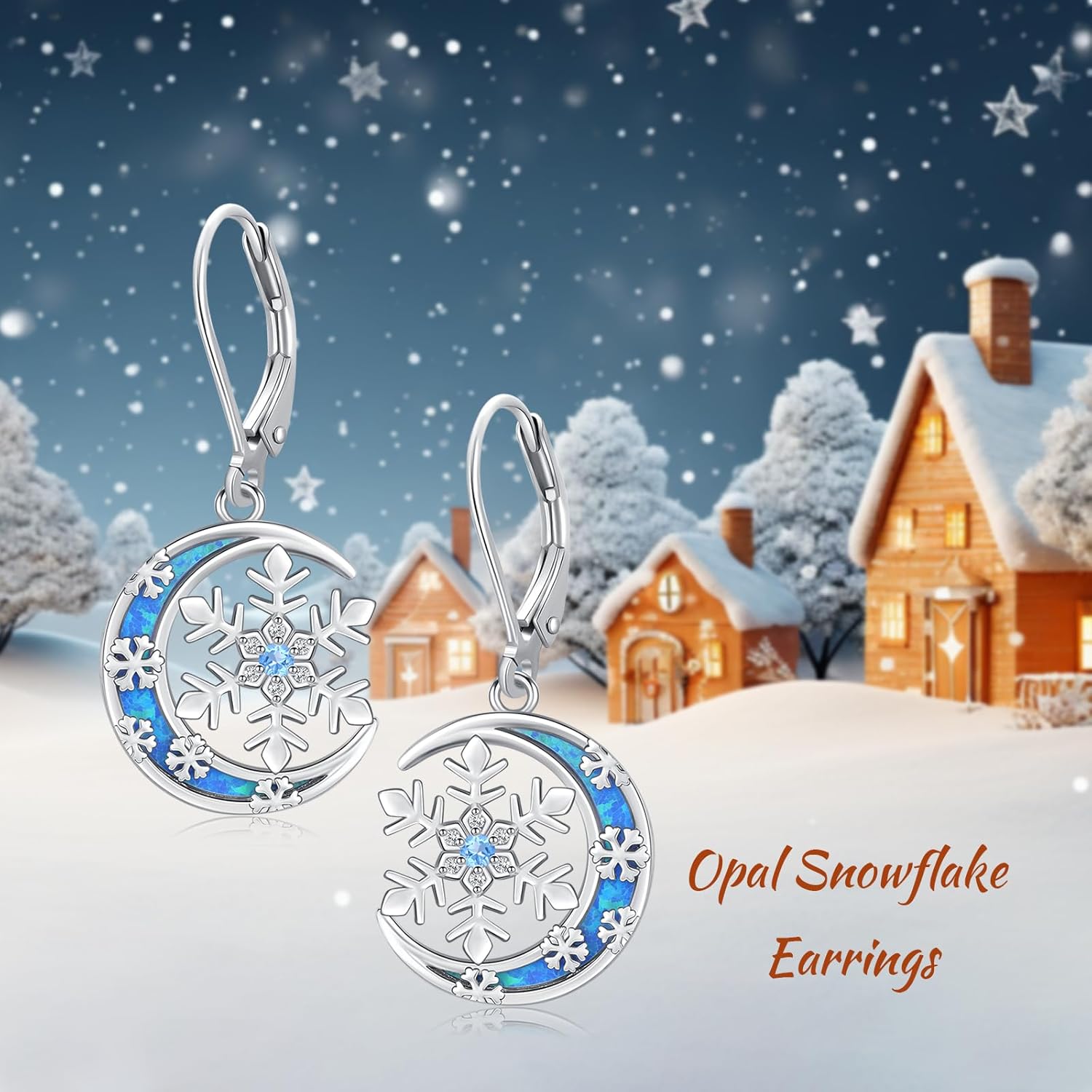 Christmas Snowman Earrings Sterling Silver Cute Snowflake Dangle Earrings Christmas Jewelry Xmas Gifts for Women Girlfriend - Image 7