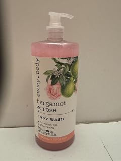 Bergamot & Rose Body Wash with Coconut Oil & Aloe Vera 1000ml | Aloe Vera Infused, Pump Dispenser, Made in Australia, Floral Citrus Scent, All Body Use