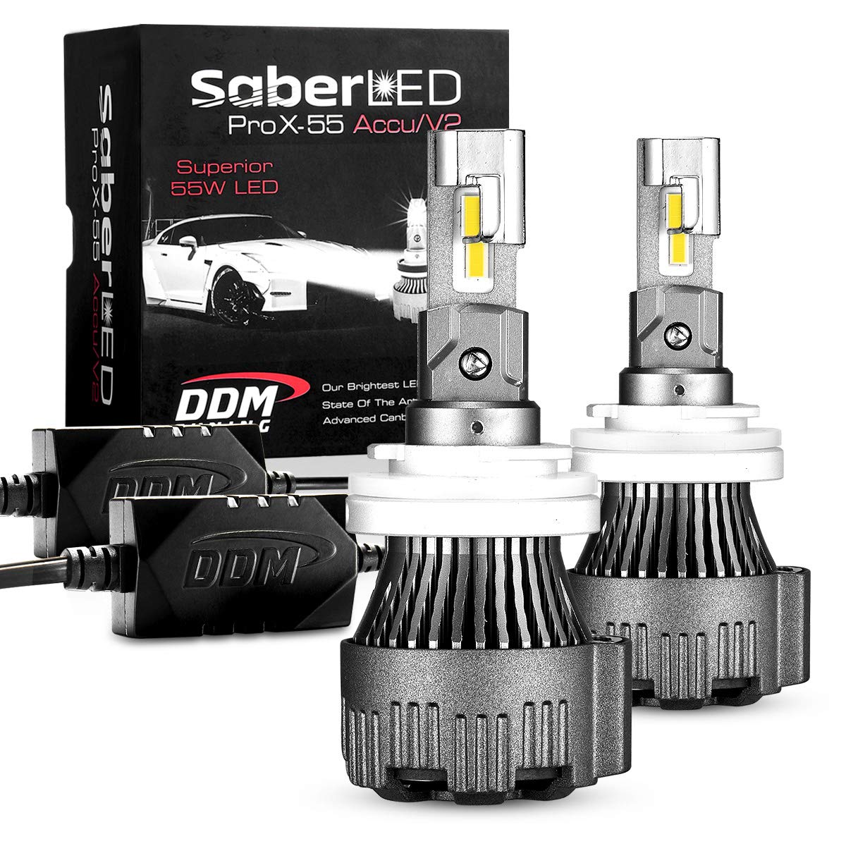 DDM TuningSaber 55W ProX Accu/V2 LED Kit, 12500LM, 6000K, Pair,-FBA (H15)