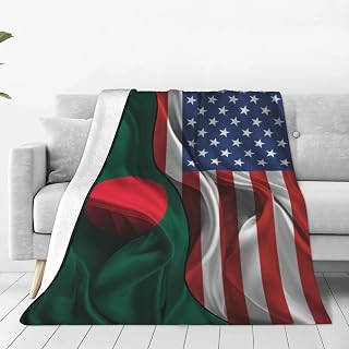 Vintage America Bangladeshi Flag Throw Blanket 40"x30" Ultra-Soft Micro Fleece Cozy Flannel for Travel Home Family Sofa Couch Bed Chair Lightweight All Seasons