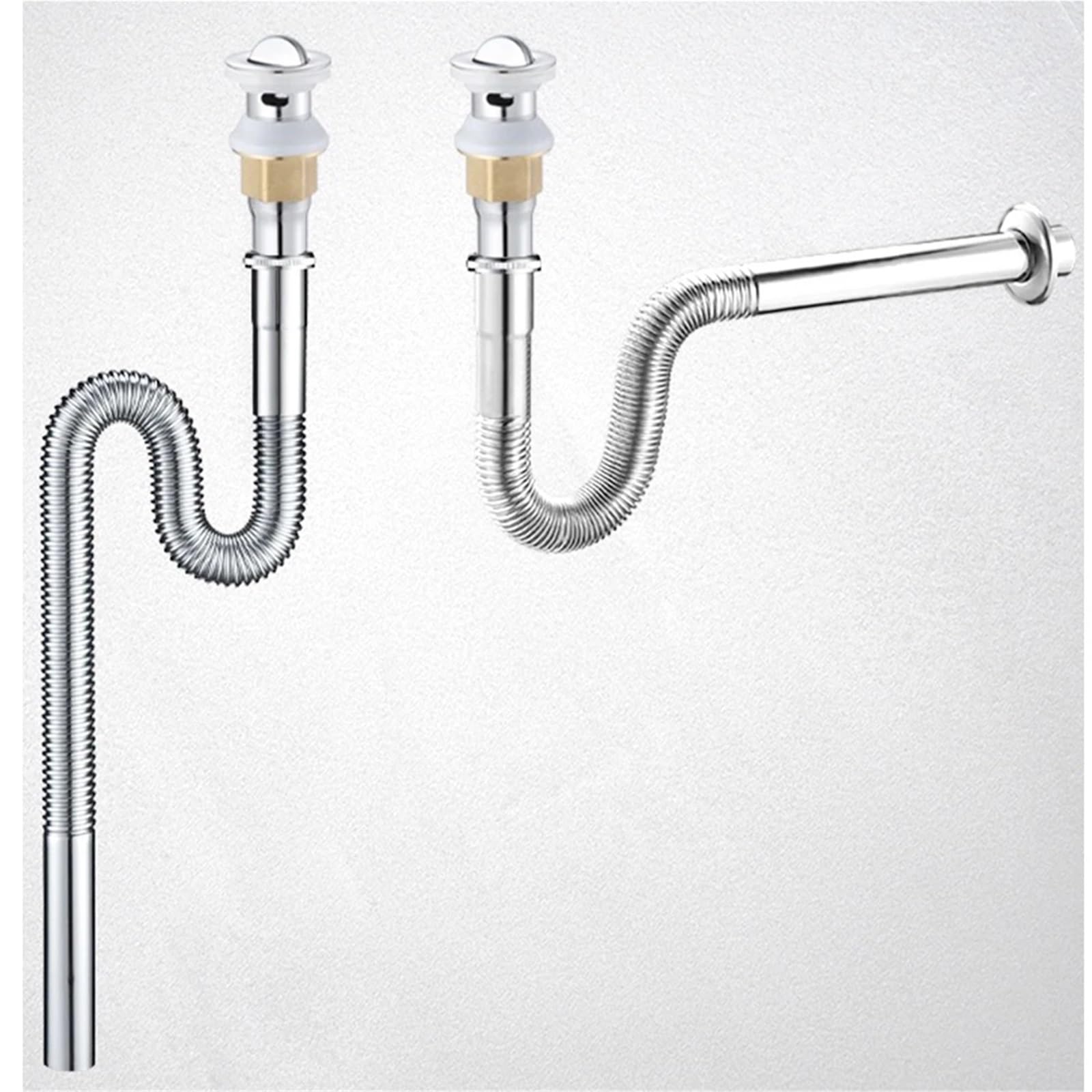 Desague lavabo Manguera de drenaje for baño, lavabo, tubo Flexible, emergente for(Chrome 80)