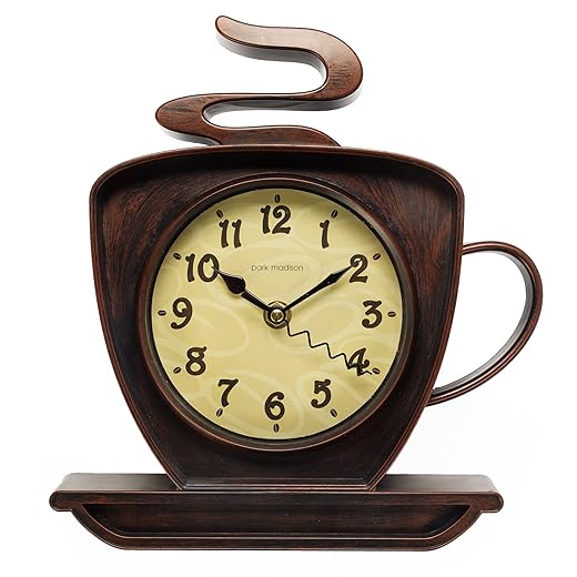 Park Madison Coffee Cappuccino Cup 10 Inch Quality Quartz Battery Operated 3 D Easy to Read product