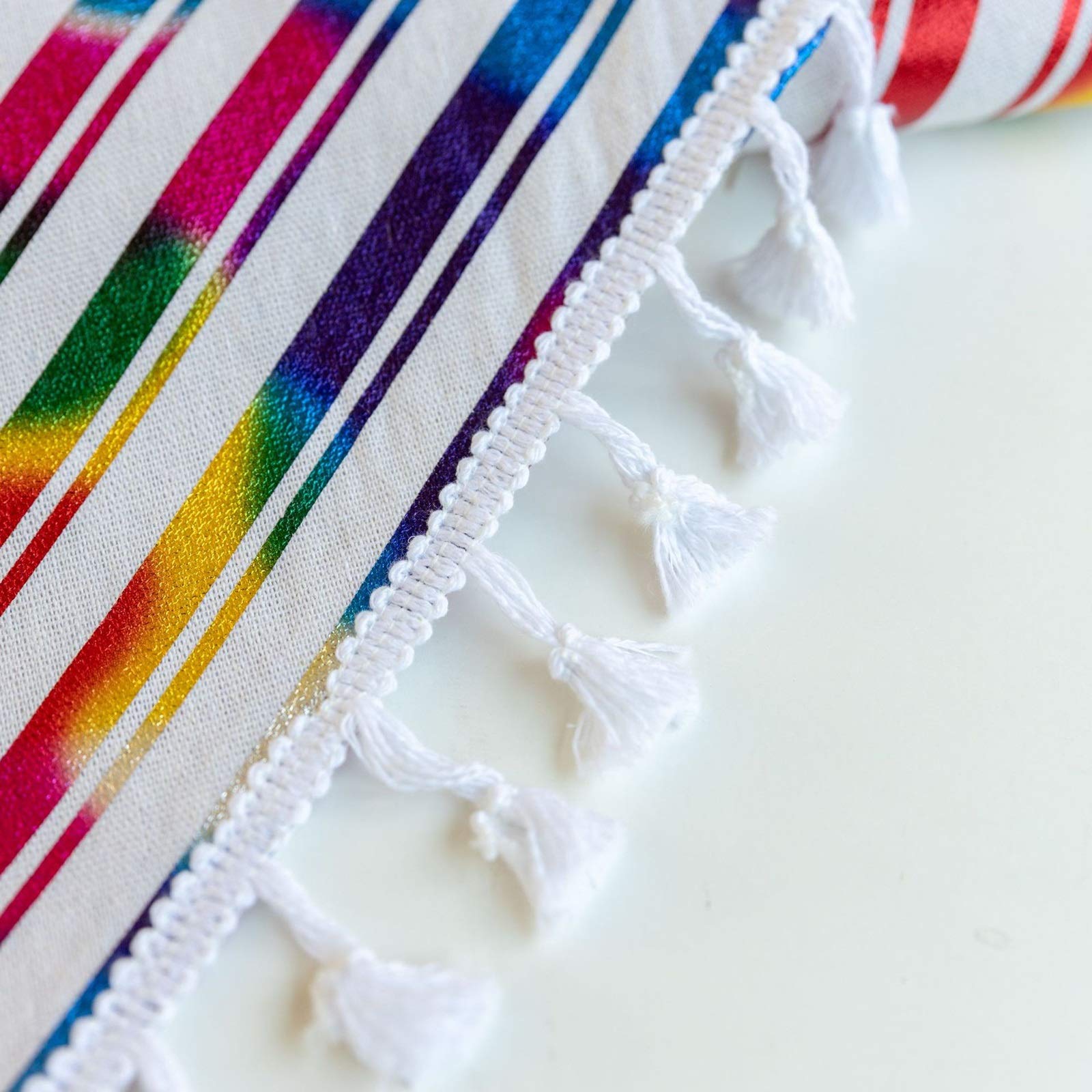 Tischdeko Natur, Deko Bunt Tisch Einfache Streifen Tischläufer Cotton 33x160CM