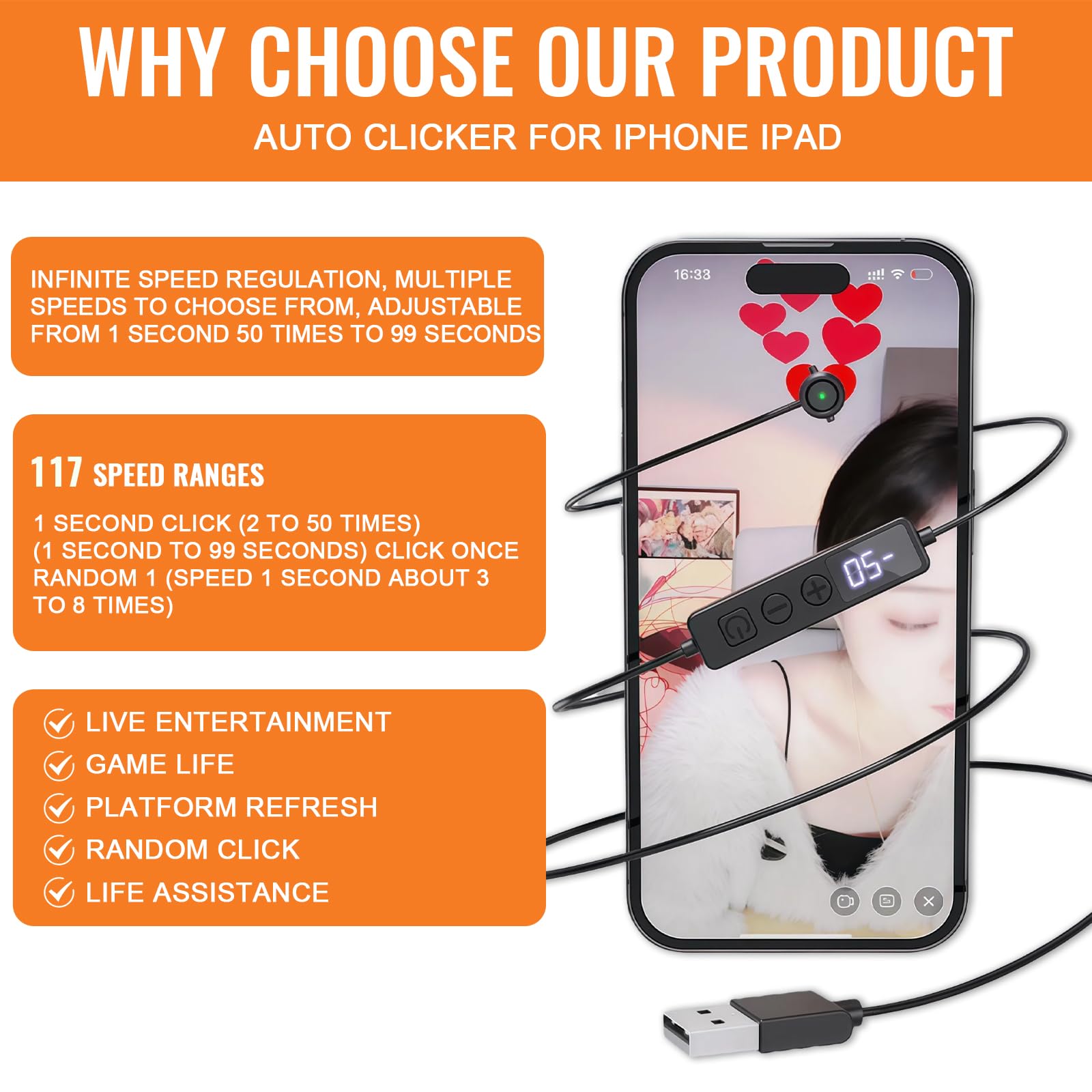 Automatico per Telefono - Clicker Automatico per Smartphone, Auto Clicker per Telefono, Giochi, Shopping, Trasmissioni in Diretta, Attività di Ricompensa