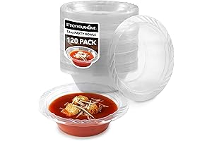 120 Pack Clear Plastic Salad Bowls 12 oz