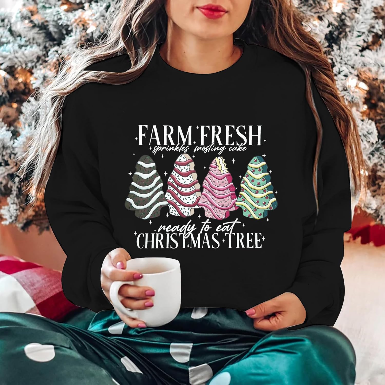 ASTANFY Christmas Sweatshirts Women It's a Beaut Clark Sweatshirt Funny Christmas Tree Pullover Lightweight Shirt - Image 5