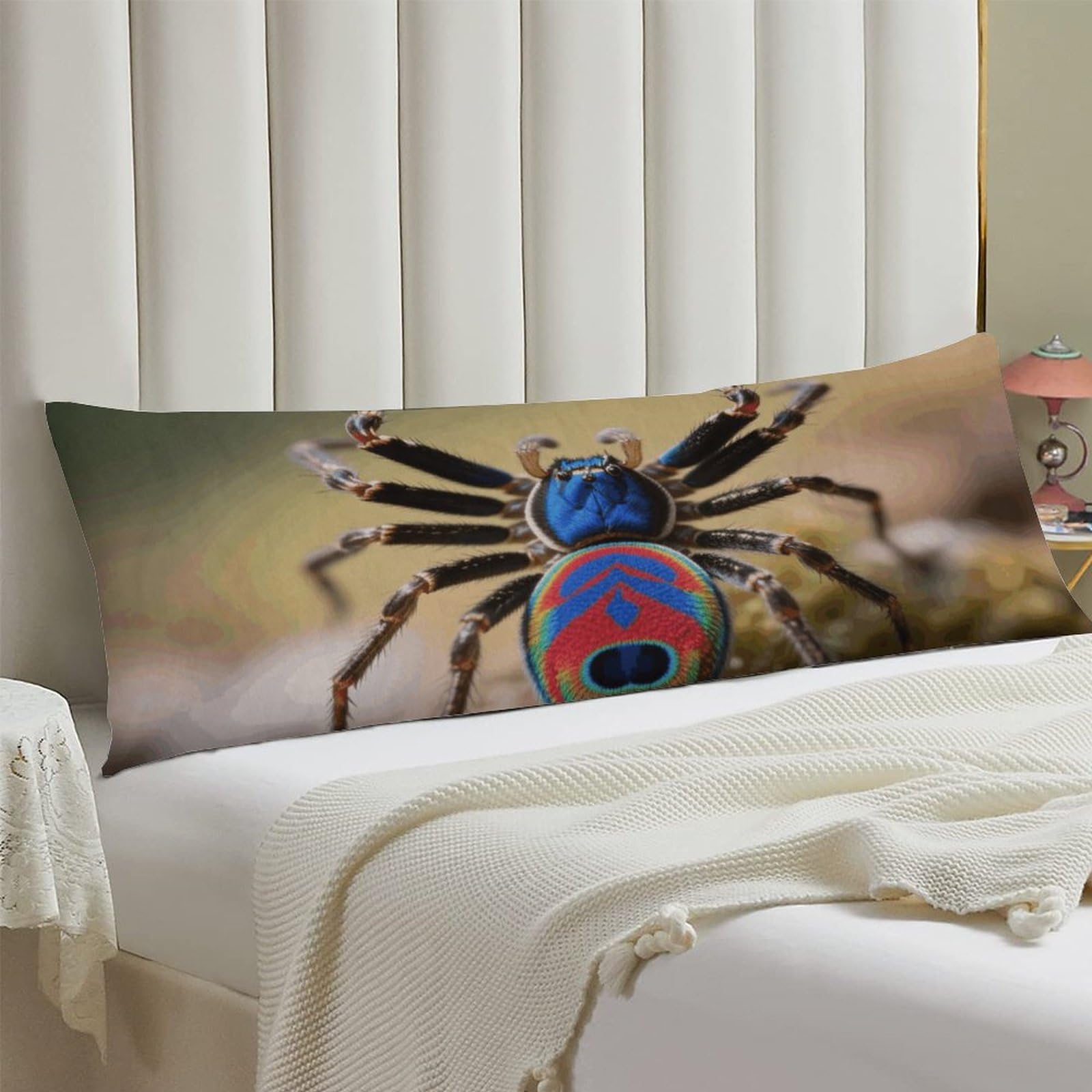 Body Pillow Cover 20x54 Long Pillow Case with Invisible Zipper Breathable Microfiber Peacock Spider Pillowcase Soft Cozy Protector for Bedroom Couch Sofa Bed Home Decor All Seasons