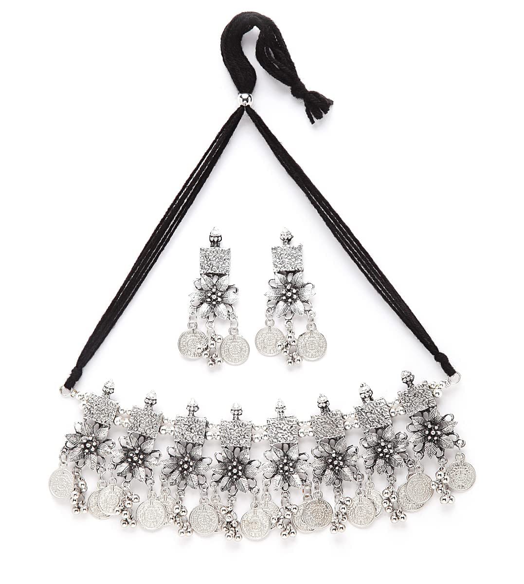 Shining Diva Fashion Latest Stylish Traditional Oxidised Silver Necklace Jewellery Set for Women (13124s) (B0BFQBK876) Amazon Price History, Amazon Price Tracker