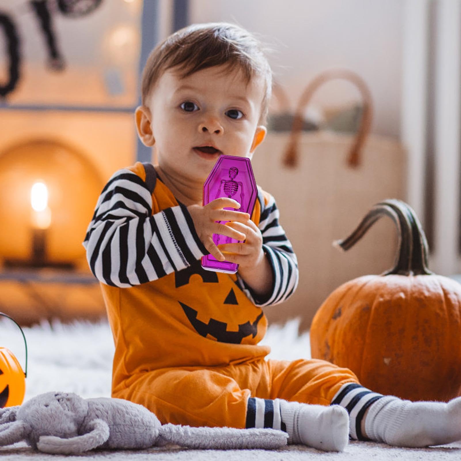Boîte Cercueil Halloween Pour Bonbons - Déco Effrayante Pour Fête - 23x11x7cm - En Bois - Idéal Pour Candy, Chocolats, Cadeaux
