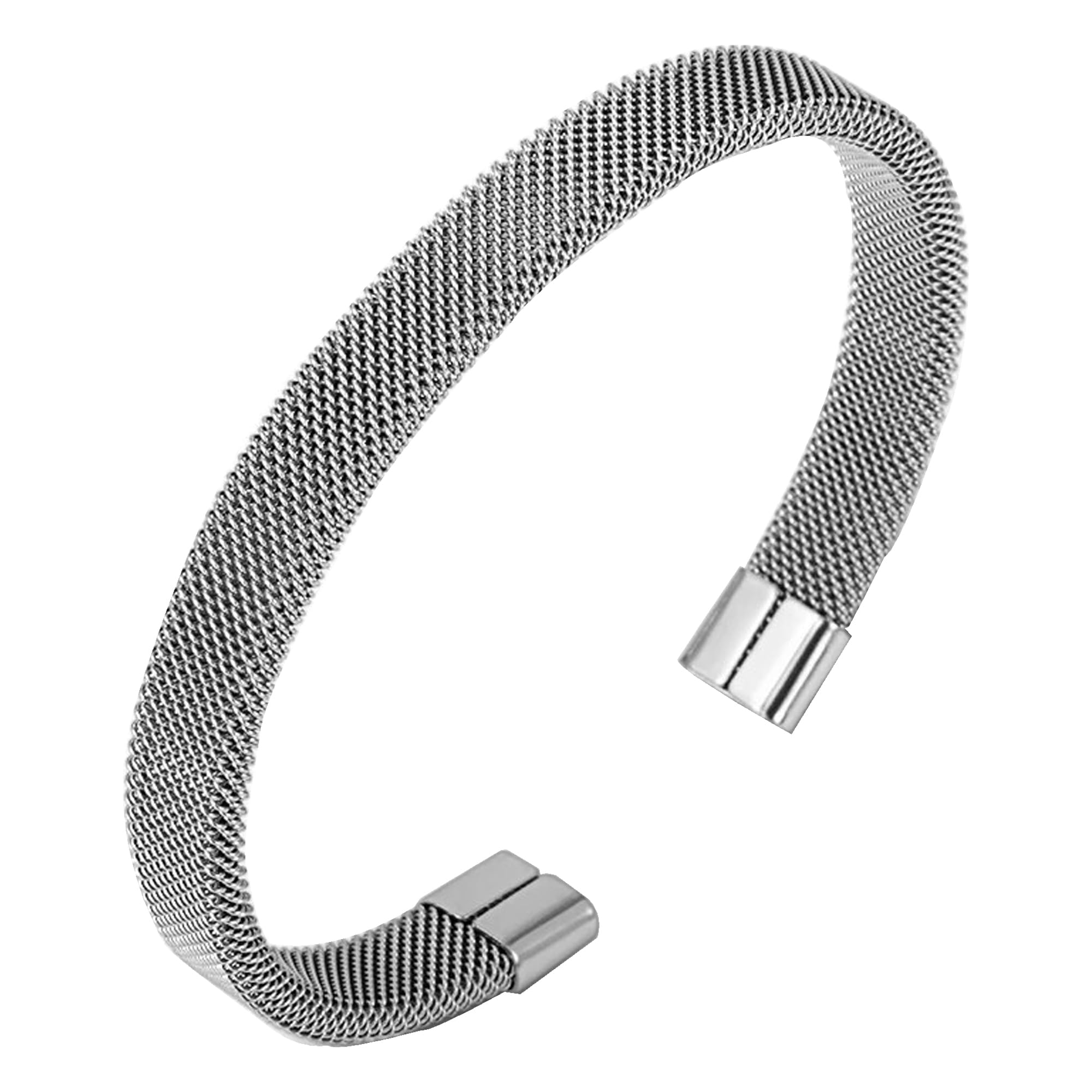 Fashion Frill Silver Bracelet For Women Stainless Steel Mesh Silver Cuff Bracelet For Men Women Girls Wristband Love Gifts Jewellery (B0CM6J7TCY) Amazon Price History, Amazon Price Tracker