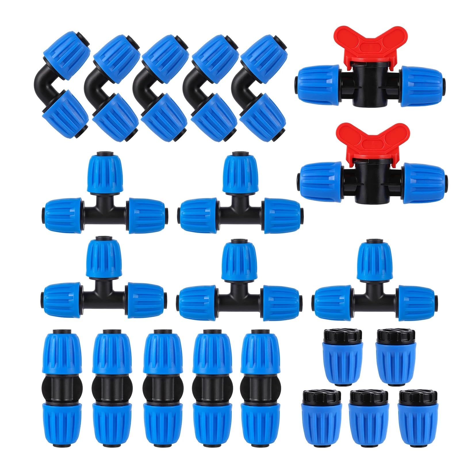 Bycifrlg One Color 5Pcs 1/2" Hose Locking Connector 16Mm Drip Irrigation Fittings Straight 4/7Mm Divider(4496)