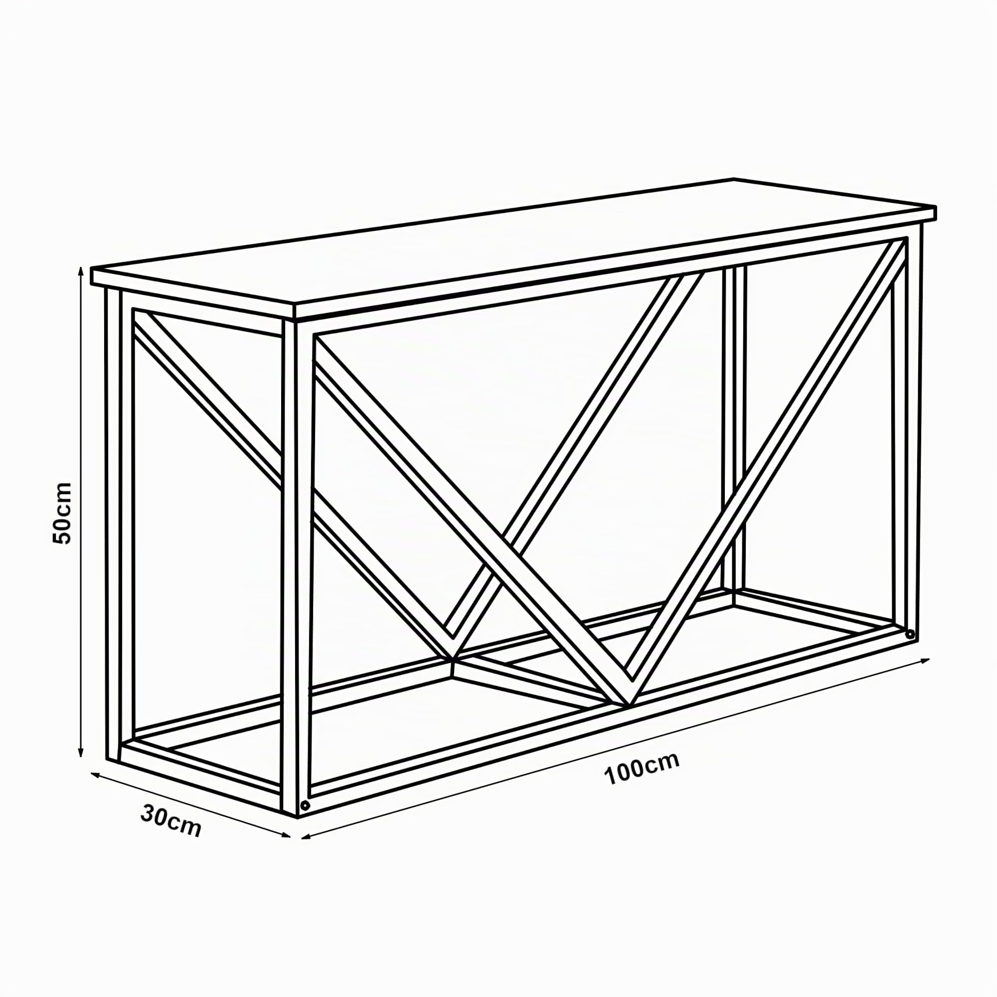 [en.casa] Mobile Portalegna per Camino Deposito da Interno per Tronchi da Legnaia Struttura in Acciaio per Accatastare Legna da Ardere 50 x 100 x 30 cm