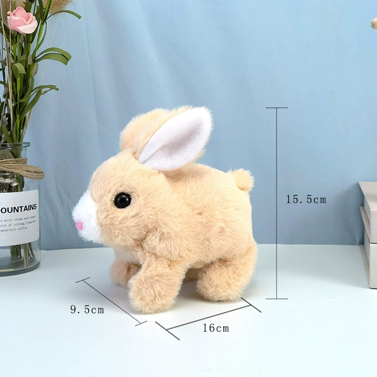My Realistic Bunny Toy,Interactive Rabbit Toy,Easter Bunny for Children,Cute Walking and Talking Jumping(Longhair/Brown) - Image 4