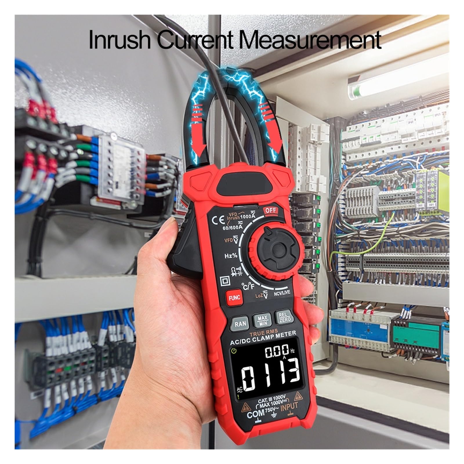 Medidor De Pinza Digital Multímetro Rango Automático Verdadero NCV DC AC VFD Voltaje Probador Corriente Arranque Voltímetro Multiprobador Inteligente Lectura Rápida Precisa Sencilla