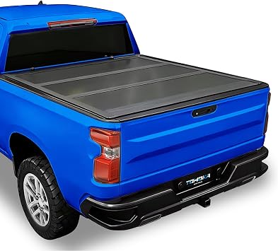 TOMOKA FRP Low Profile Hard Folding Tri-fold Truck Bed Tonneau Cover Fits for 5.2FT 2015-2026 Chevy Colorado/GMC Canyon No Multi-Flex Tailgate | Water-Resistant No-Drill Clamp-On Installation