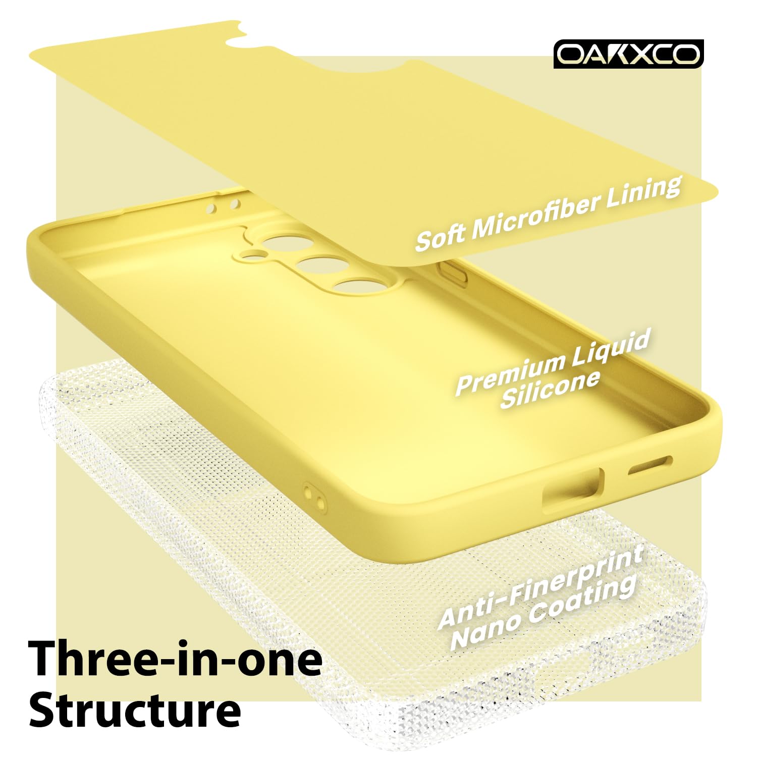 oakxco for Samsung Galaxy S24 Ultra Phone Case Liquid Silicone, Thin Slim Soft Rubber Gel TPU Plain Simple Cover for Women Girl Cute, Matte Solid Color, Brown Khaki Nude — view 180