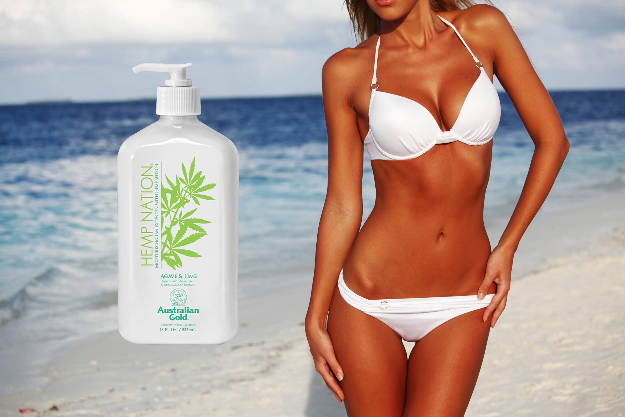 Australian Gold compatible - Hemp Nation Agave & Lime Tan Extender Body Lotion 535 ml