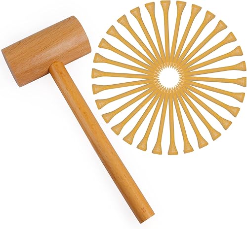 Waenerec Juego de martilleo y golpeteo de mazo de madera, martillo de madera de simulación, martillo falso para niños, martillo de juguete