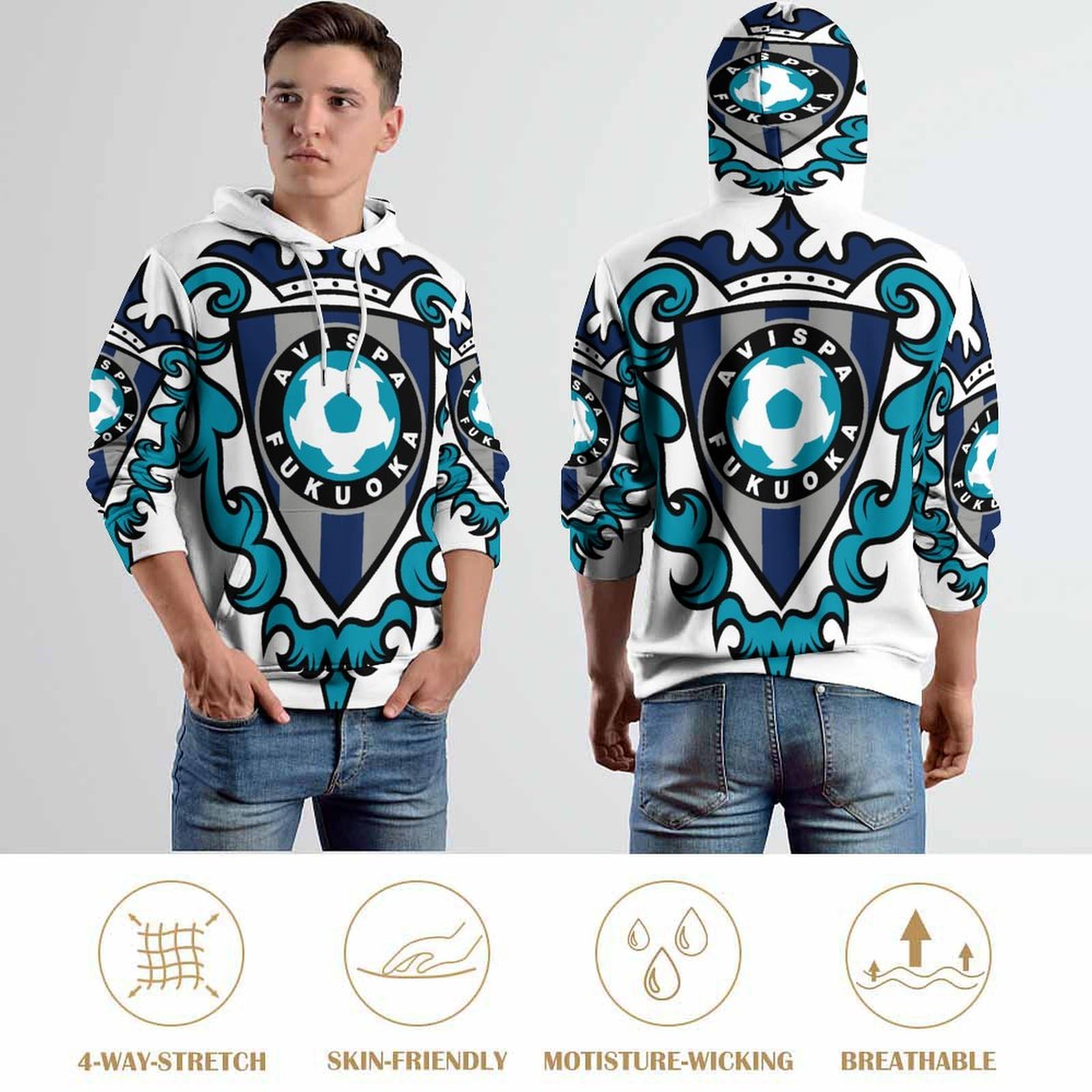 Amazon.co.jp: アビスパ福岡 パーカー メンズ 春秋冬 通学 ジャケット