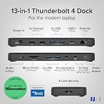 Plugable Thunderbolt 4 Dock with 100W Charging, Thunderbolt Certified, Laptop Docking Station Dual Monitor Single 8K or Dual 4K HDMI for Windows and Mac, 4X USB, Gigabit Ethernet (TBT4-UD5)