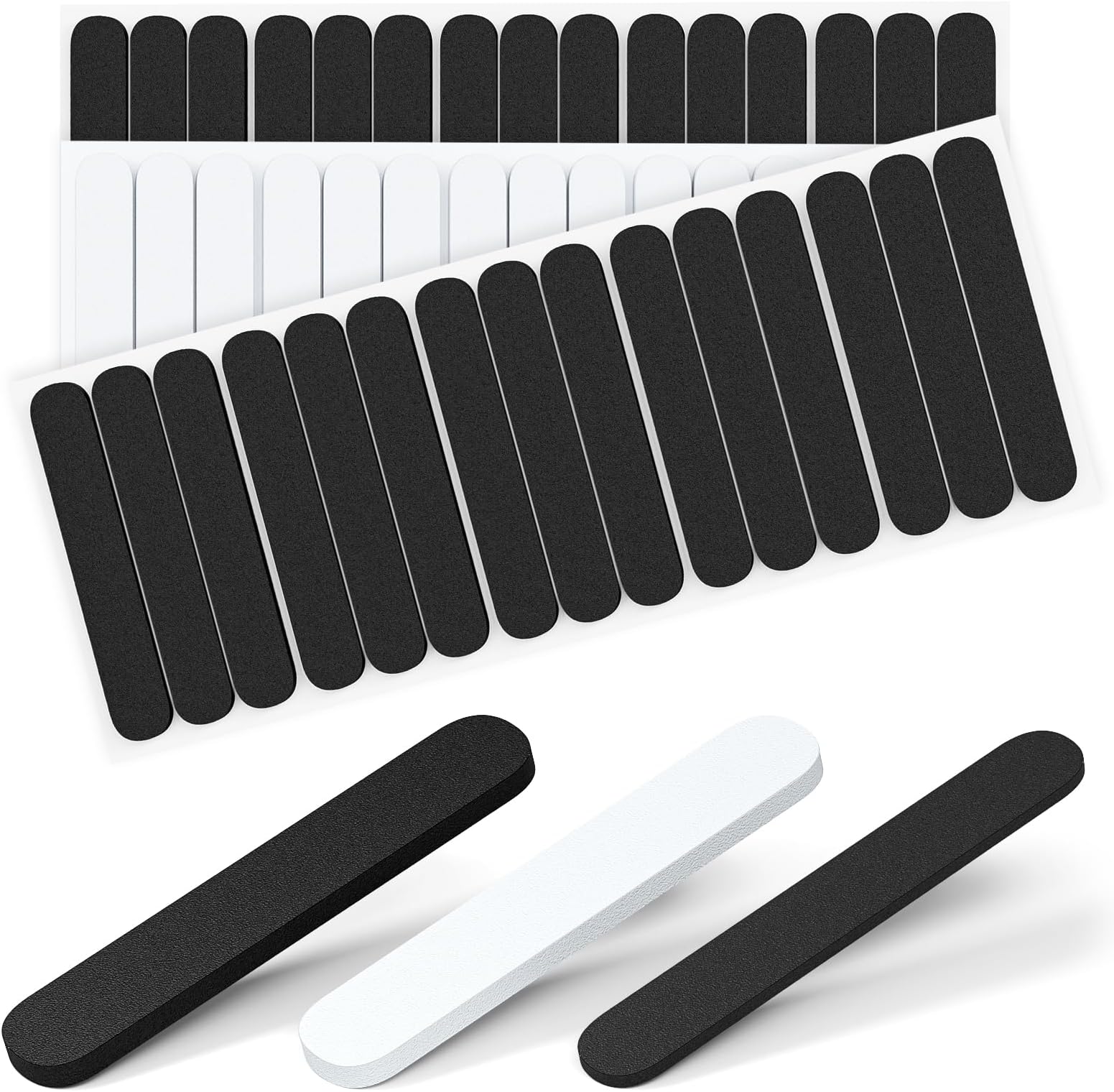 (Pack of 45 Hat Size Reducer, Hat Sizer Reducer Insert, Make Smaller Sweatband, Self Adhesive Resizer Foam Tape for Hat Cap, Black and White