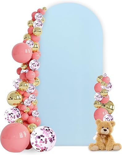 Funda de arco para telón de fondo, color blanco, de 4 pies, de elastano, elástica, ajustable, para decoración de arco redondo, para bodas, fiestas,