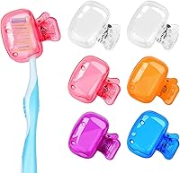 Vista 14 de Paquete de 6 fundas para cepillos de dientes portátiles para cepillos de dientes, clips de almacenamiento para cepillos de dientes, tapa