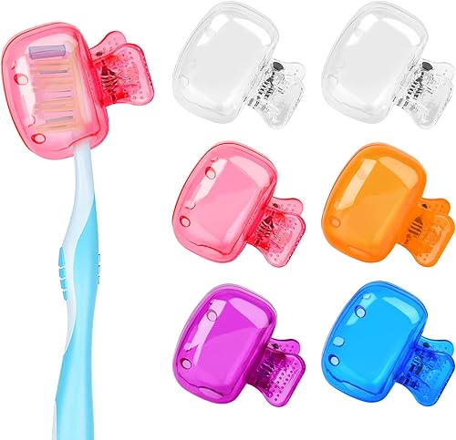 Miniatura 11 de Paquete de 6 fundas para cepillos de dientes portátiles para cepillos de dientes, protectores de viaje, protector de plástico para cepillo