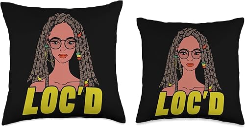 Miniatura 3 de Locs Afro Dreadlocks Love Natural Beauty Hair Its the Locs for Me-Afro Hair Black American African Girl Throw Pillow 16x16 Multicolor