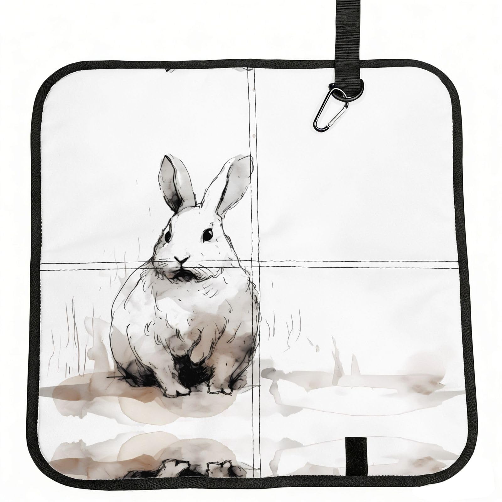 WZYCWB Cute Bunny Foldable Seating Cushion with Carabiner - Stadium Mat for Camping, Hiking and Outdoor Activities
