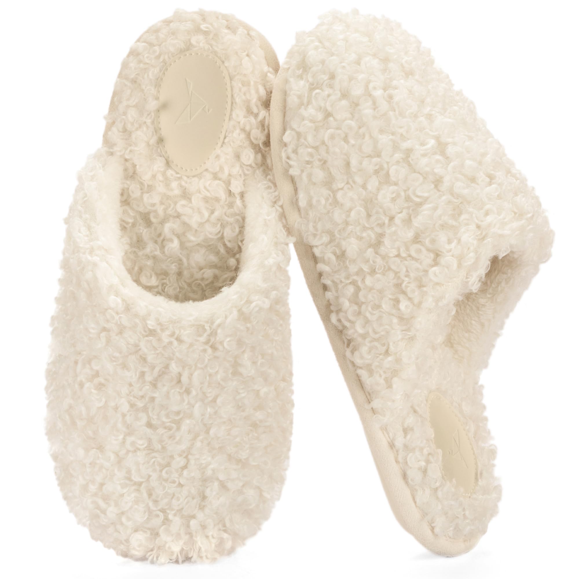 RockDove Women's Twirl Fleece Cozy Scuff Slippers with Memory Foam, Indoor Non-Slip Rubber Sole, Gift-Ready House Shoes
