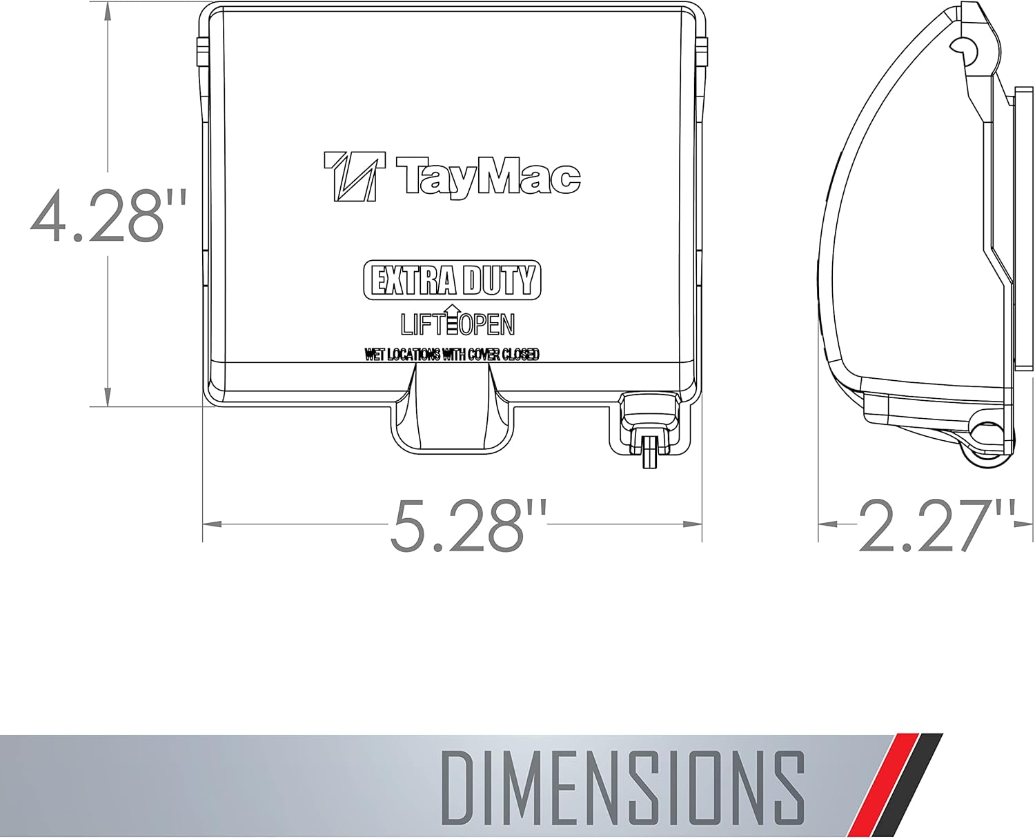 TayMac MX4380S EXTRA DUTY Gray 1-Gang Expandable Weatherproof In-use 3-1/2-in. Electrical Outlet Cover for Home Improvement, Outdoor Outlet Cover for Electrical Box, UFAST Configuration