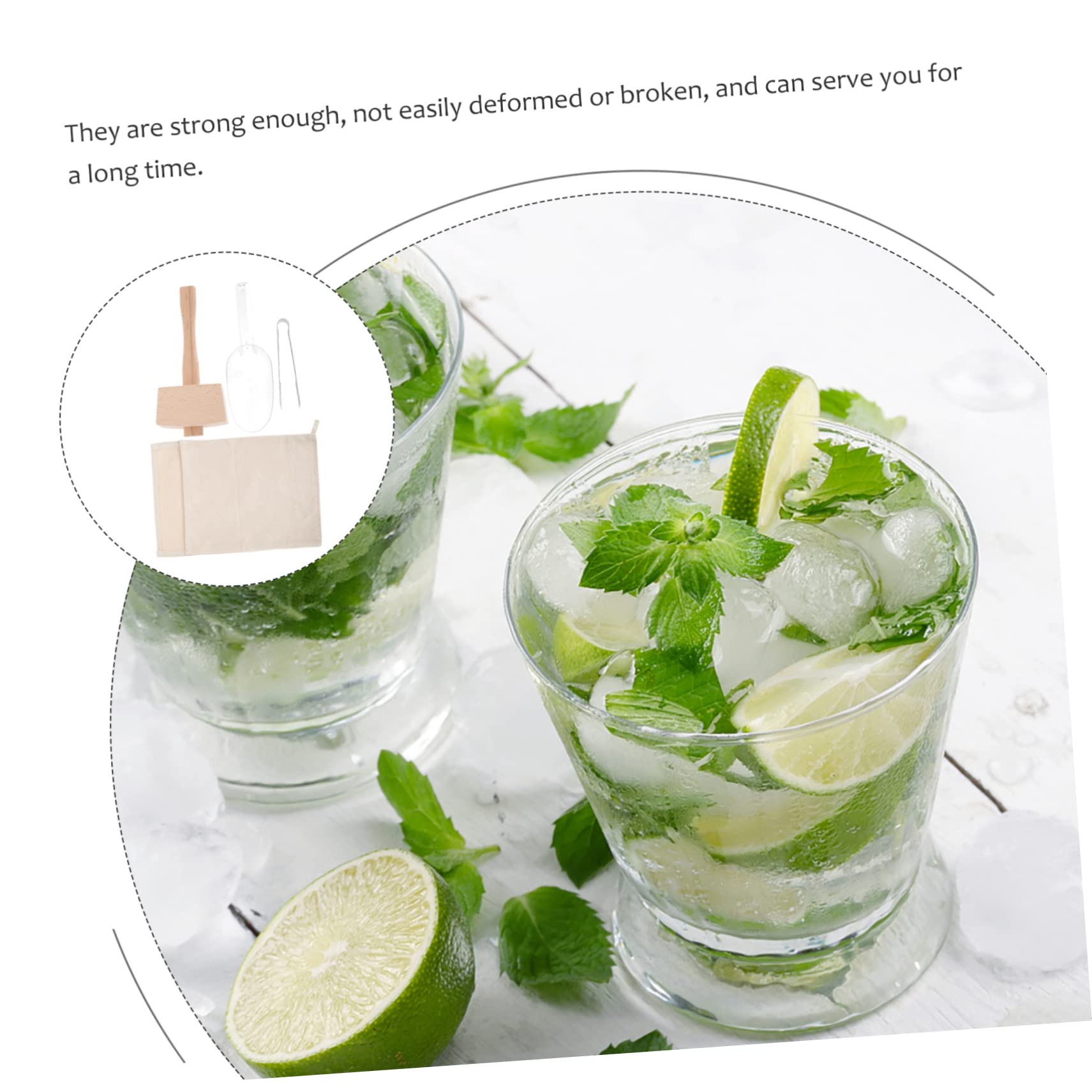 Bolsa para Triturar Hielo de Lona, 1 Juego, para Bar y Cocina