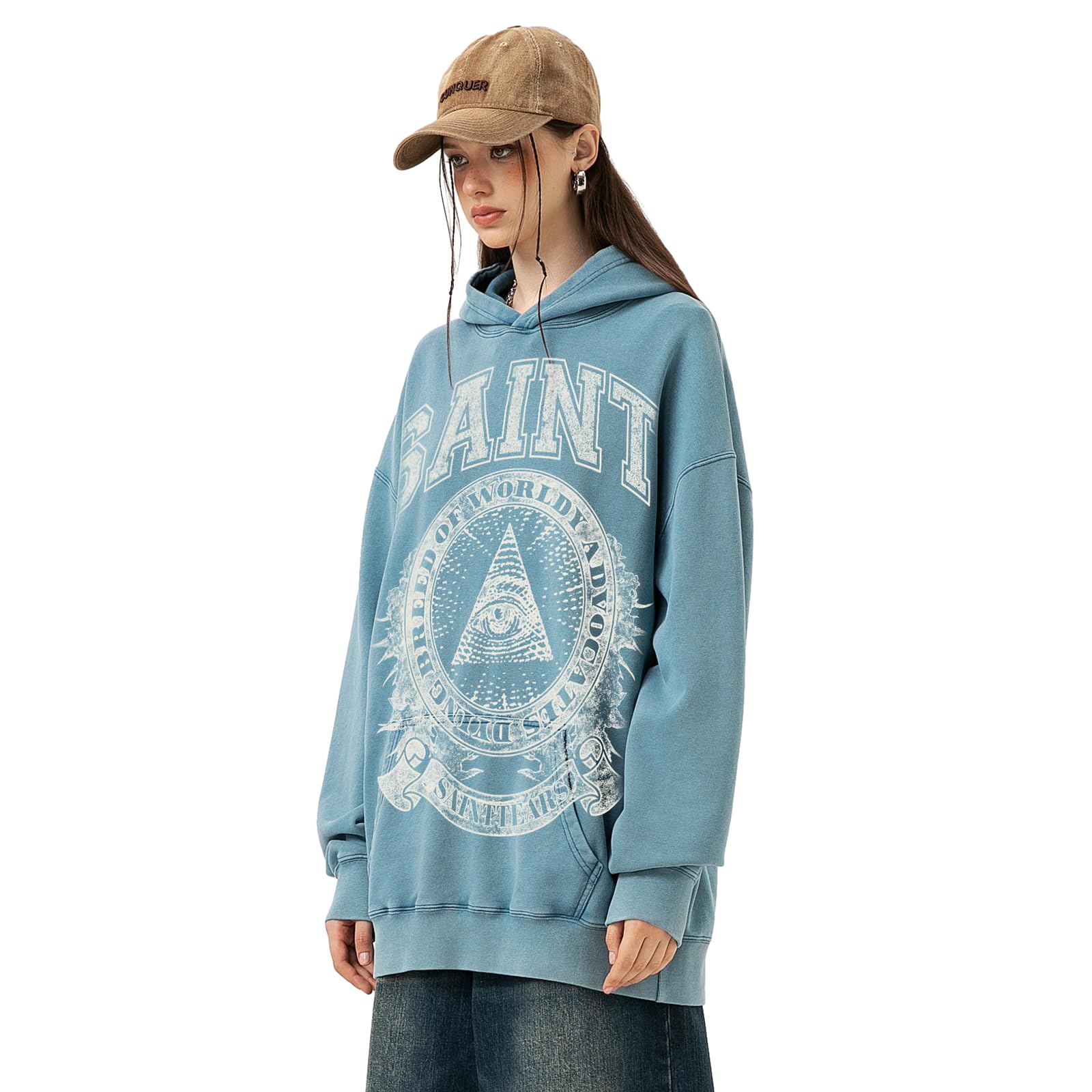 Chainsaw Man Felpe con cappuccio da uomo SAINT moda all-seeing occhio grafico felpa con cappuccio da uomo in cotone pullover felpe