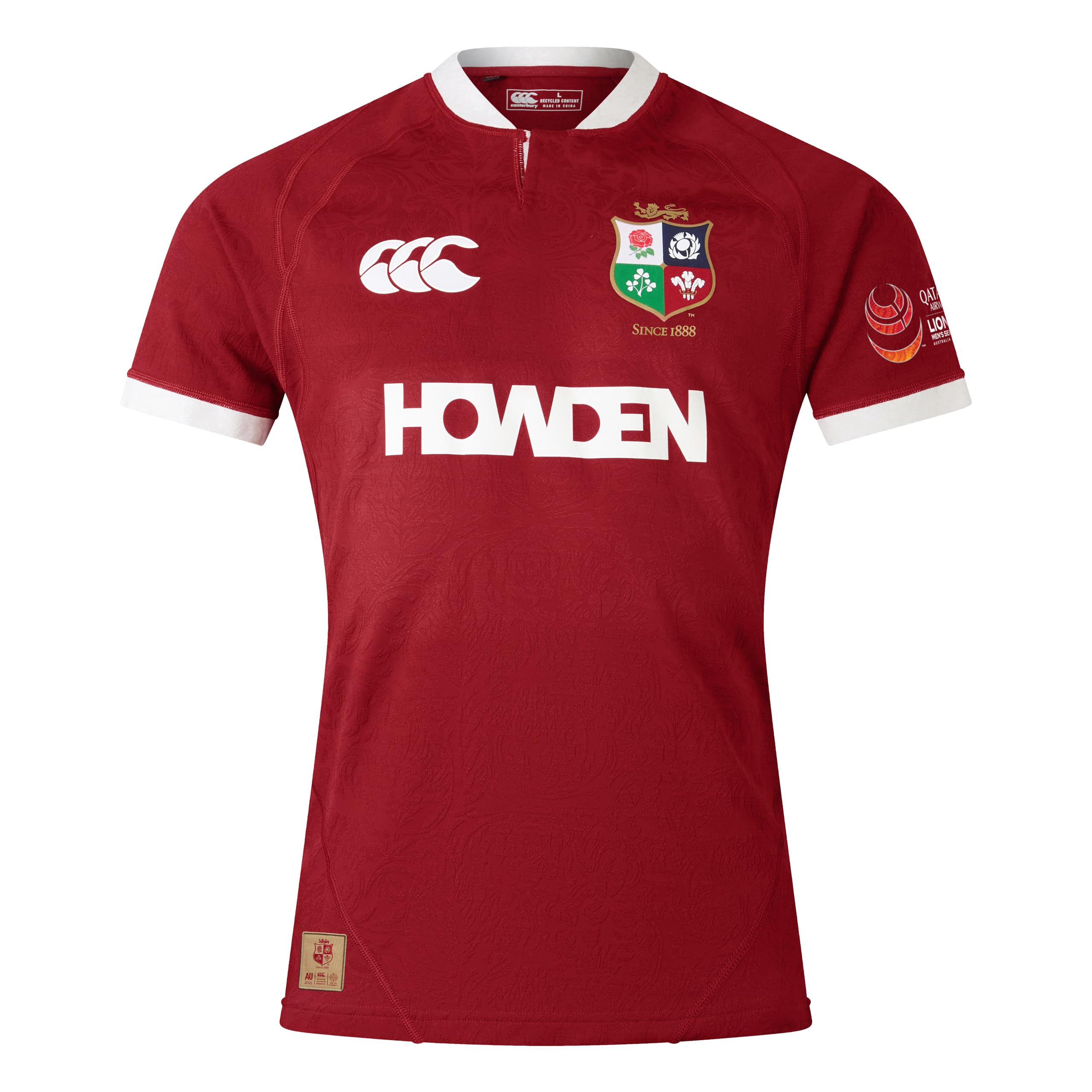 British & Irish Lions Men's Canterbury 2025 Players Rugby Jersey, Red Dahlia, S