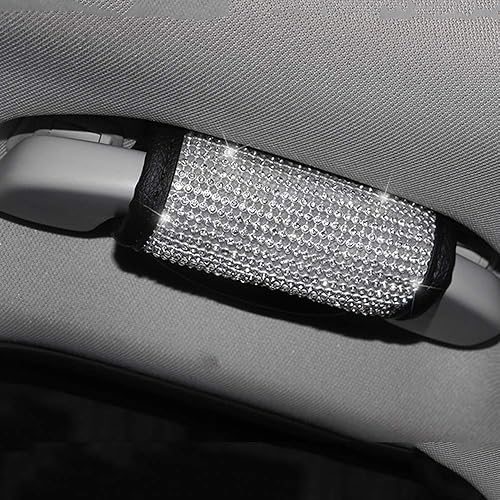 Miniatura 5 de Juego de 5 accesorios brillantes para automóvil, almohadillas para cinturón de seguridad de automóvil, almohadillas para los hombros, cubierta de