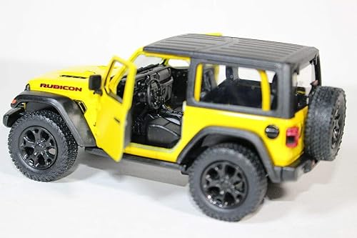Miniatura 34 de KiNSMART - Jeep Wrangler Rubicon Off Road 4x4 5 pulgadas Escala 1:34 Die Cast Modelo Réplica de Coche de Juguete Opentop Juego de 4 Opentop
