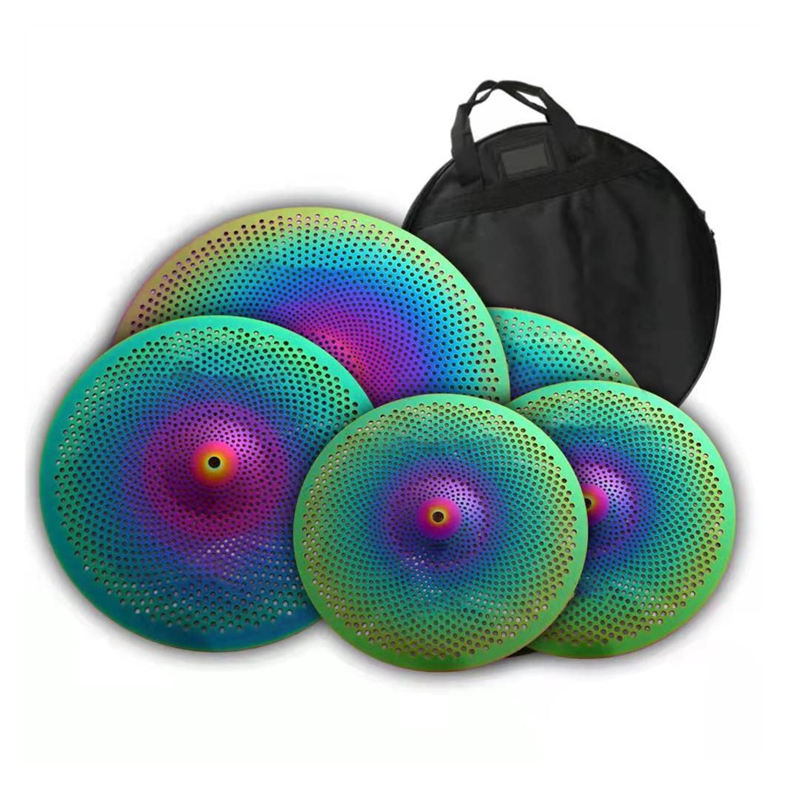 platillos Paquete De Platillos De Bajo Volumen Platillos Silenciosos para Practicar 5 PCS 14/16/18/20 para Bateristas Y Principiantes
