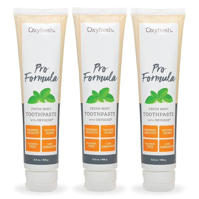 Oxyfresh Pro Formula Fresh Mint Toothpaste Gentle Low Abrasion - Cosmetic Fluoride Free - for Bad Breath Sensitive