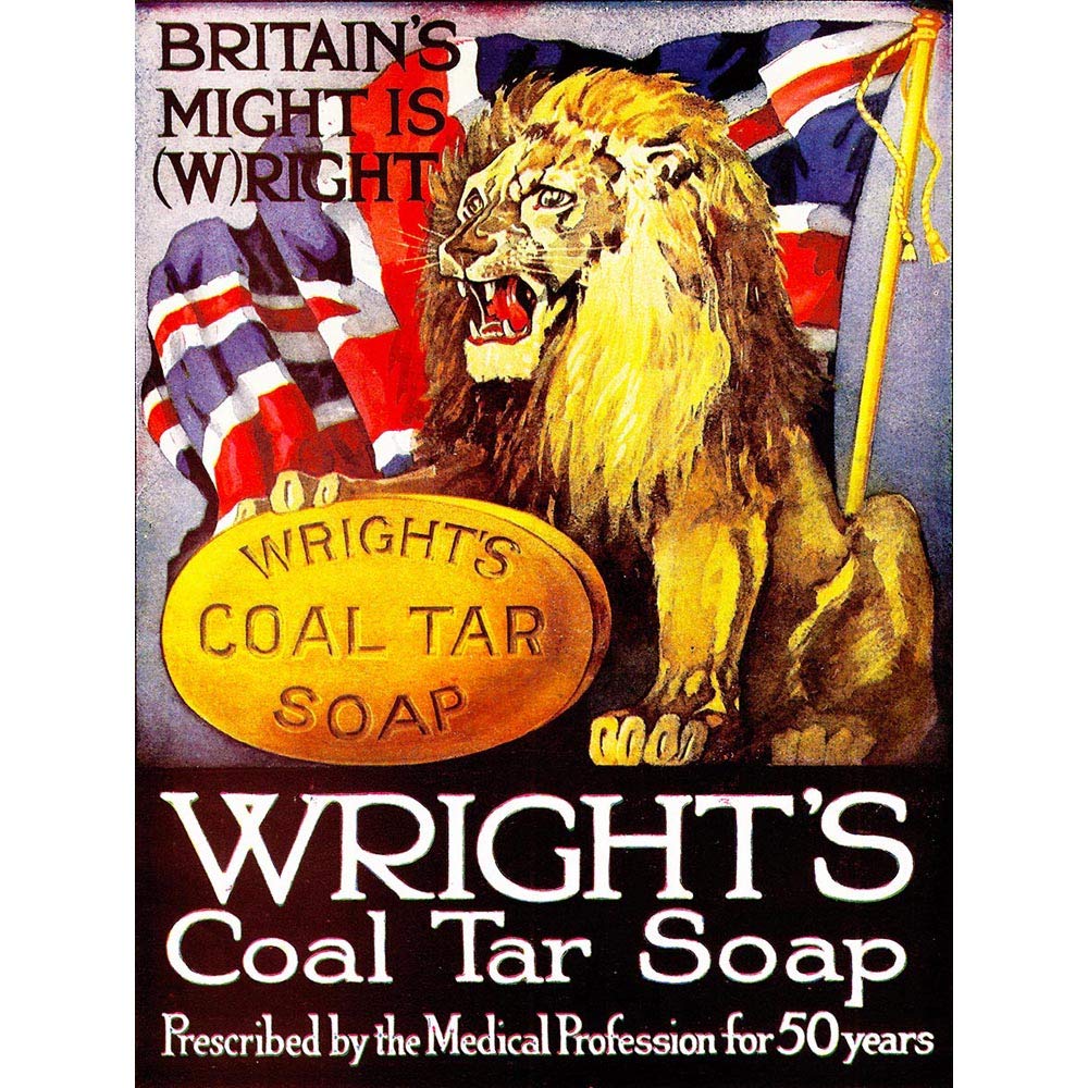 Wee Blue Coo Advert Soap Coal Tar Wright Lion Union Flag Might Clean Health Art Print Poster Wall Decor 12X16 Inch