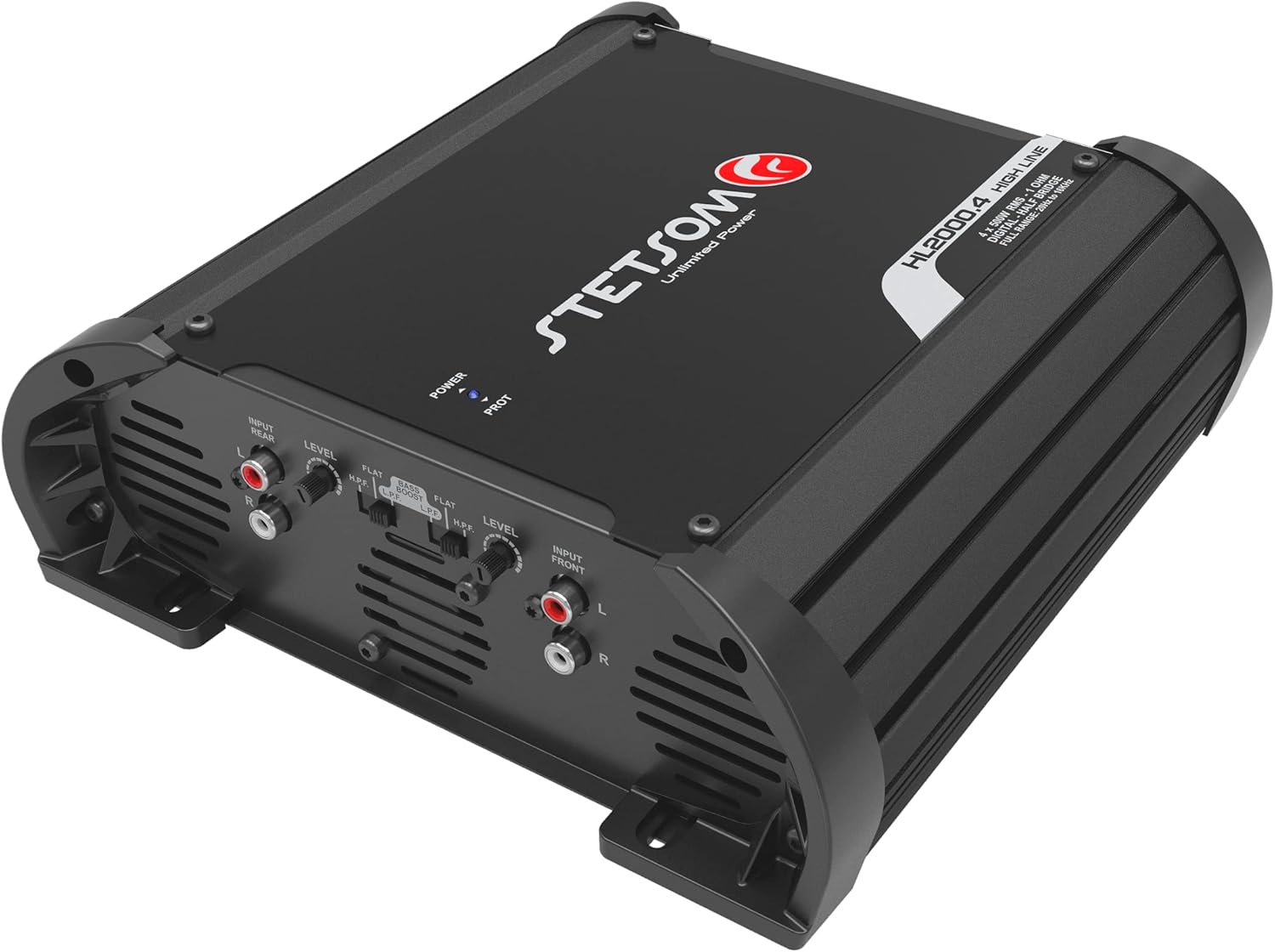 Stetsom HL 2000.4 1 Ohm Multichannel Car Audio Amplifier, HL2000.4 2K Watts RMS, 4 Channel, 1Ω Stable Full Range HD Sound Quality Car Stereo MD Crossover HPF LPF Bass Boost Front Rear Bridge Speakers